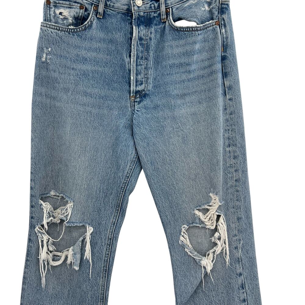 Agolde 90s Mid Rise Loose Jeans Distressed Ripped Wander Denim Size 28 - Picture 5 of 13